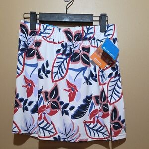 Columbia White Skort with Red, Navy & Pink Floral Print Size S